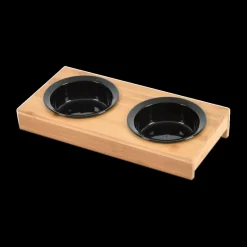 Voederbakken|Ygo Voederbak HARO 2Del. Zwart/Bamboe