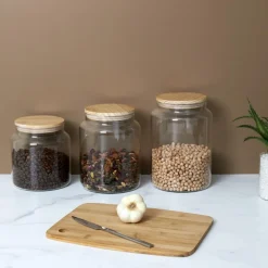 Bewaaraccessoires|Ygo Voorraadbokaal EMMEK 2.4l Glas/Hout