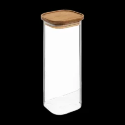 Bewaaraccessoires|Ygo Voorraadpot AZIME Glas/Acacia 2l
