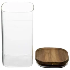 Bewaaraccessoires|Ygo Voorraadpot AZIME Glas/Acacia 1,3l