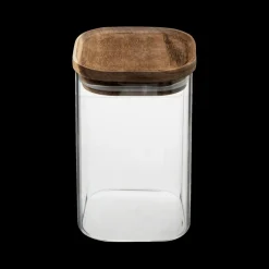 Bewaaraccessoires|Ygo Voorraadpot AZIME Glas/Acacia 1l