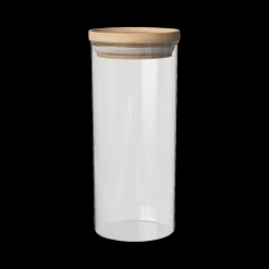 Bewaaraccessoires|Ygo Voorraadpot BJORN Glas Hout 1.3l