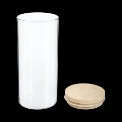 Bewaaraccessoires|Ygo Voorraadpot BJORN Glas Hout 1.3l