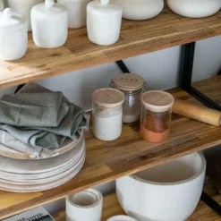 Bewaaraccessoires|Ygo Voorraadpot BJORN Glas Hout 600ml