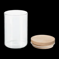 Bewaaraccessoires|Ygo Voorraadpot BJORN Glas Hout 600ml