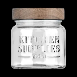 Bewaaraccessoires|Ygo Voorraadpot DOROTA 0.5L Glas/Hout