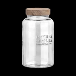 Bewaaraccessoires|Ygo Voorraadpot DOROTA 2L Glas/Hout