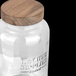 Bewaaraccessoires|Ygo Voorraadpot DOROTA 2L Glas/Hout