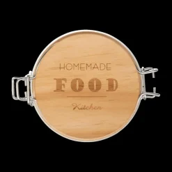 Bewaaraccessoires|Ygo Voorraadpot HOMEMADE 1l Glas/Hout