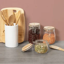 Bewaaraccessoires|Ygo Voorraadpot HOMEMADE 0.75l Glas/Hout