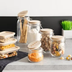 Bewaaraccessoires|Ygo Voorraadpot HOMEMADE 2l Glas/Hout