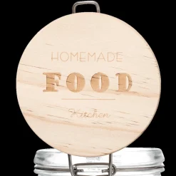 Bewaaraccessoires|Ygo Voorraadpot HOMEMADE 2l Glas/Hout