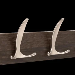 Opbergen|Ygo Wandkapstok HAYLIA 4 Haken Bruin/Zilver