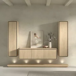 Wandrekken|Ygo Wandkast NESTOR Eik/Zwart B41