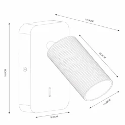 Wandlampen|Ygo Wandspot CLUBS 1Del. Wit
