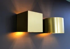 Wandlampen|Ygo Wandspot XIO Rond Mat Goud