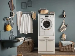 Wasruimte & Opbergkasten|Ygo Wasmachinekast LAUNDRY H162 Wit