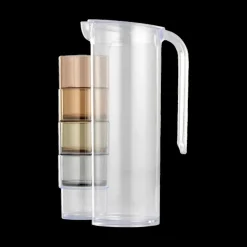 Glazen|Ygo Waterkan MYLLE M/4Mok Plas.