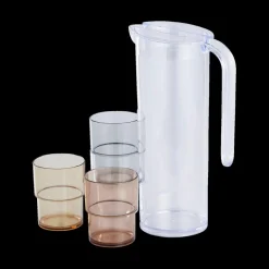 Glazen|Ygo Waterkan MYLLE M/4Mok Plas.