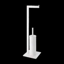 Toiletaccessoires|Ygo WC-Borstel/Pap.Houder CARZO Met. Wit