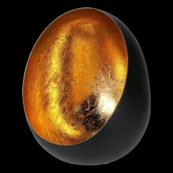 Woondecoratie|Ygo Windlicht EILIA Eivorm Met. Zwart/Goud M